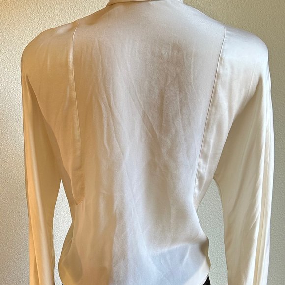 Vintage Couture Ted Lapidus Ivory Silk Shirt - Picture 7 of 9